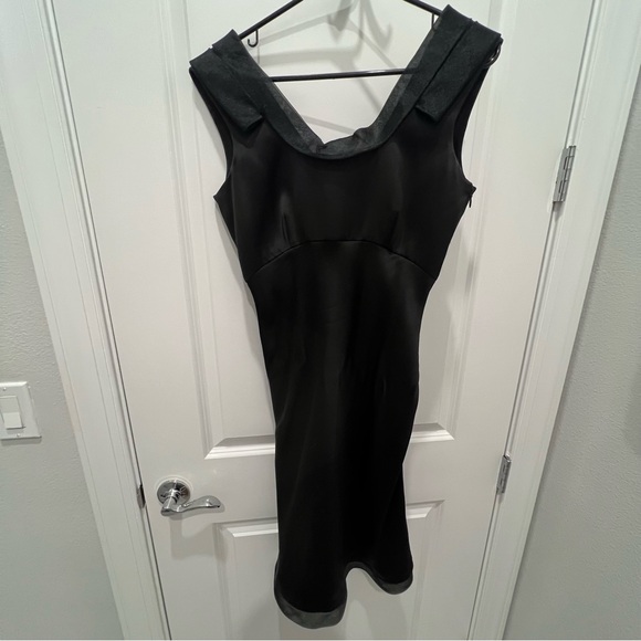 GIORGIO ARMANI Empire-Waist Plisse off the shoulder Silk Dress US SZ 4 - Picture 2 of 14